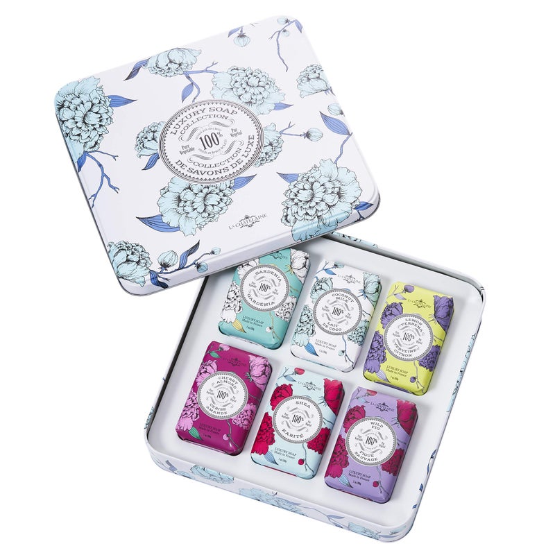 La Chatelaine Luxury Soap Collection | Oprahs Favorite Things | Shea Butter Bar Soaps, Made in France | Natural | Set of 6, 7 oz (Gardenia, Coconut Milk, Lemon Verbena, Cherry Almond, Shea, Wild Fig) - Image 2